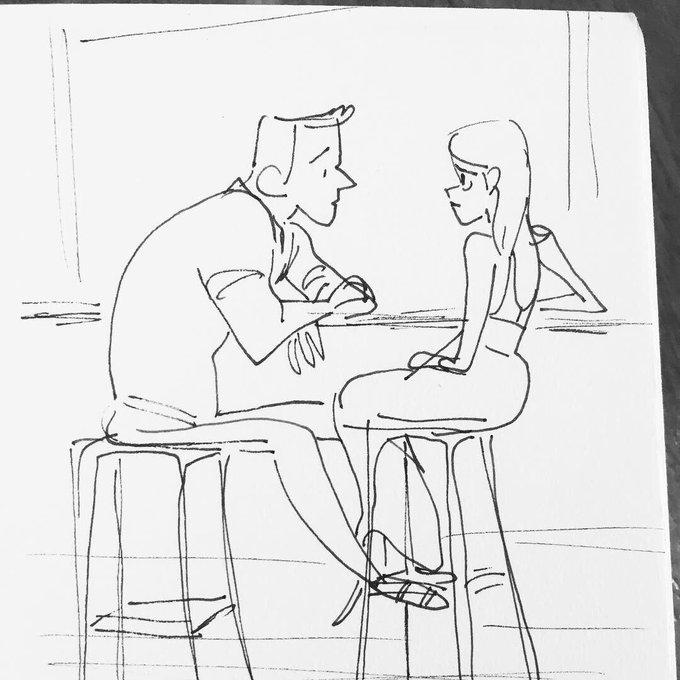 This couple's body language was so dramatic...! What were they talking about?? He was leaning so far in, putting his feet and hand on her chair, and she was leaning so far back.
Nashville TN 