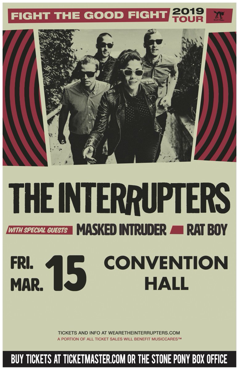 New Jersey – our show this Friday, March 15th has been moved from Stone Pony to Convention Hall. All tickets are honored. Also, tune in tomorrow for a big announcement….
bit.ly/InterruptersNJ…