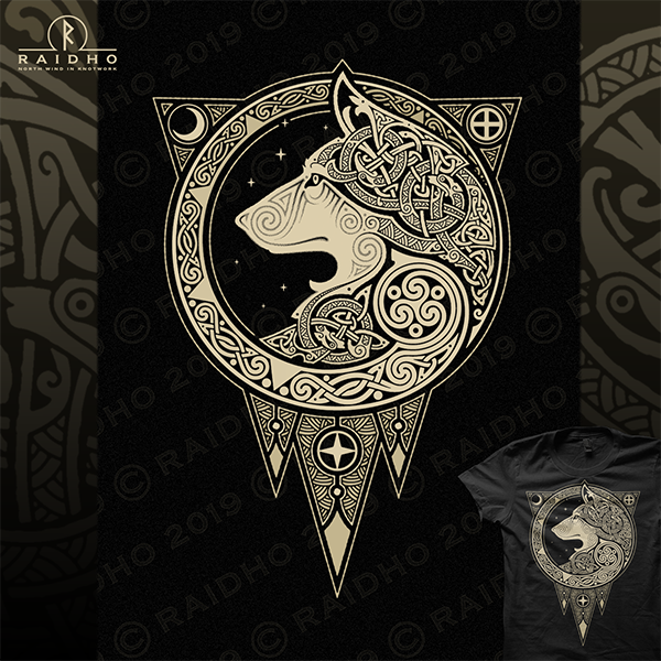 RaidhoDMT's tweet photo. NORSE ULV  #tshirt
Available at @DesignByHumans 
https://t.co/UNoRgsmvuu
#wolf #pagan #norse #NORD #Nordiques #knotwork #polarstar #polar #sunandmoon #Stars #artnouveau #mucha #ulv #ulfr #celticknots #Celtic #artsy #triskelion #Dreamcatcher https://t.co/Ocl6OOYG1h