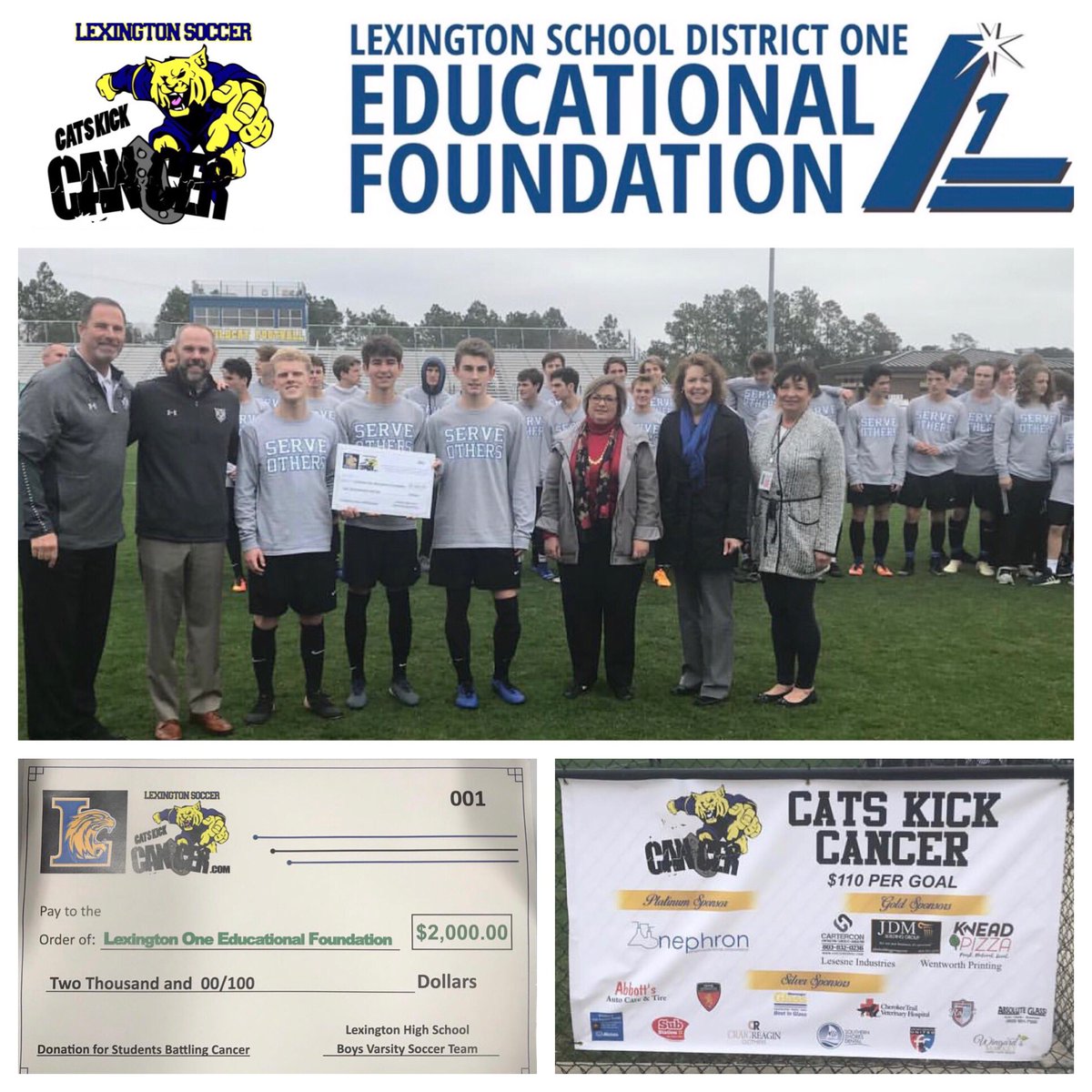LexMenSoccerCKC's tweet photo. #CKCGoals Update:
Have you heard about the
Cats Kick Cancer program?
Check our pinned post for all the info!
75 Goals So Far = $8,250 Raised!
That’s added to over $80,000 raised since 2013!
THANK YOU SPONSORS
and Thank You #WildcatFamily! https://t.co/30mE8J1jOm