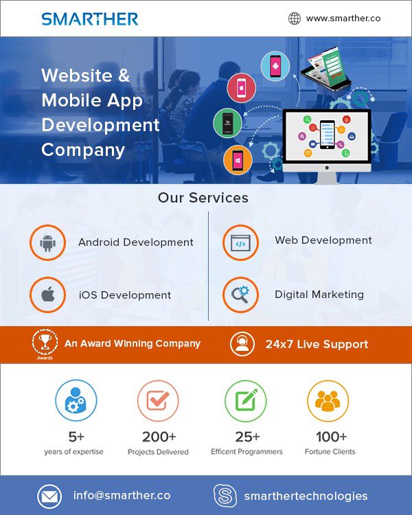 smartherteam's tweet image. Website &amp;amp; Mobile app development visit smarther.co