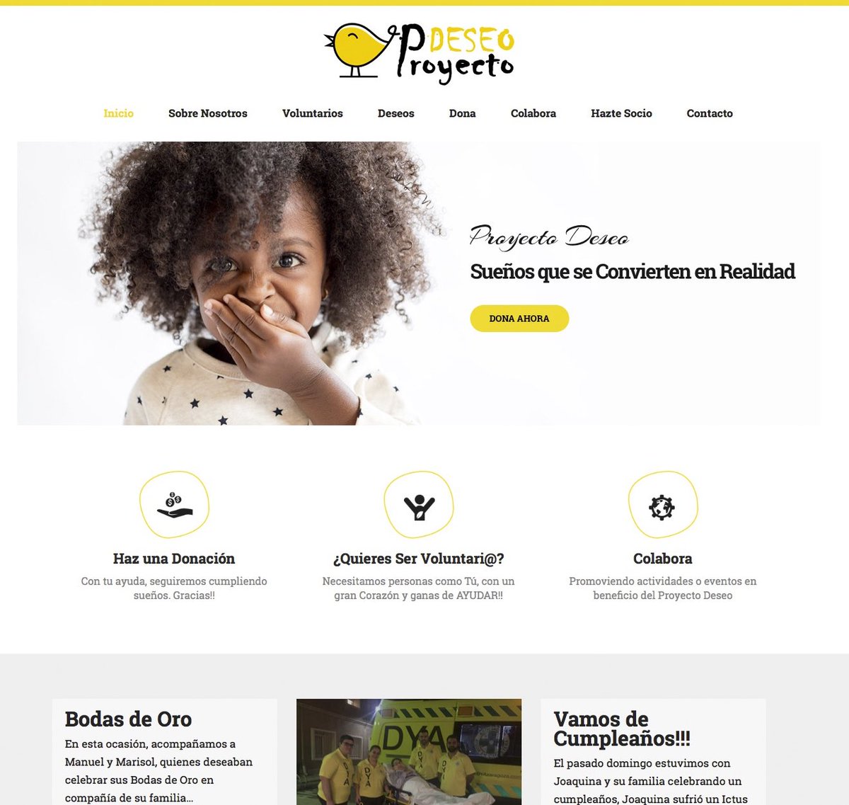 Presentamos el Sitio Web del #ProyectoDeseo

Link: 👀 proyectodeseo.org

Esperamos que os guste‼️

¿Conoces el Proyecto Deseo? 💫

Si tienes un sueño nosotr@s podemos ayudarte a conseguirlo.‼️ #ProyectoDeseo #DYA