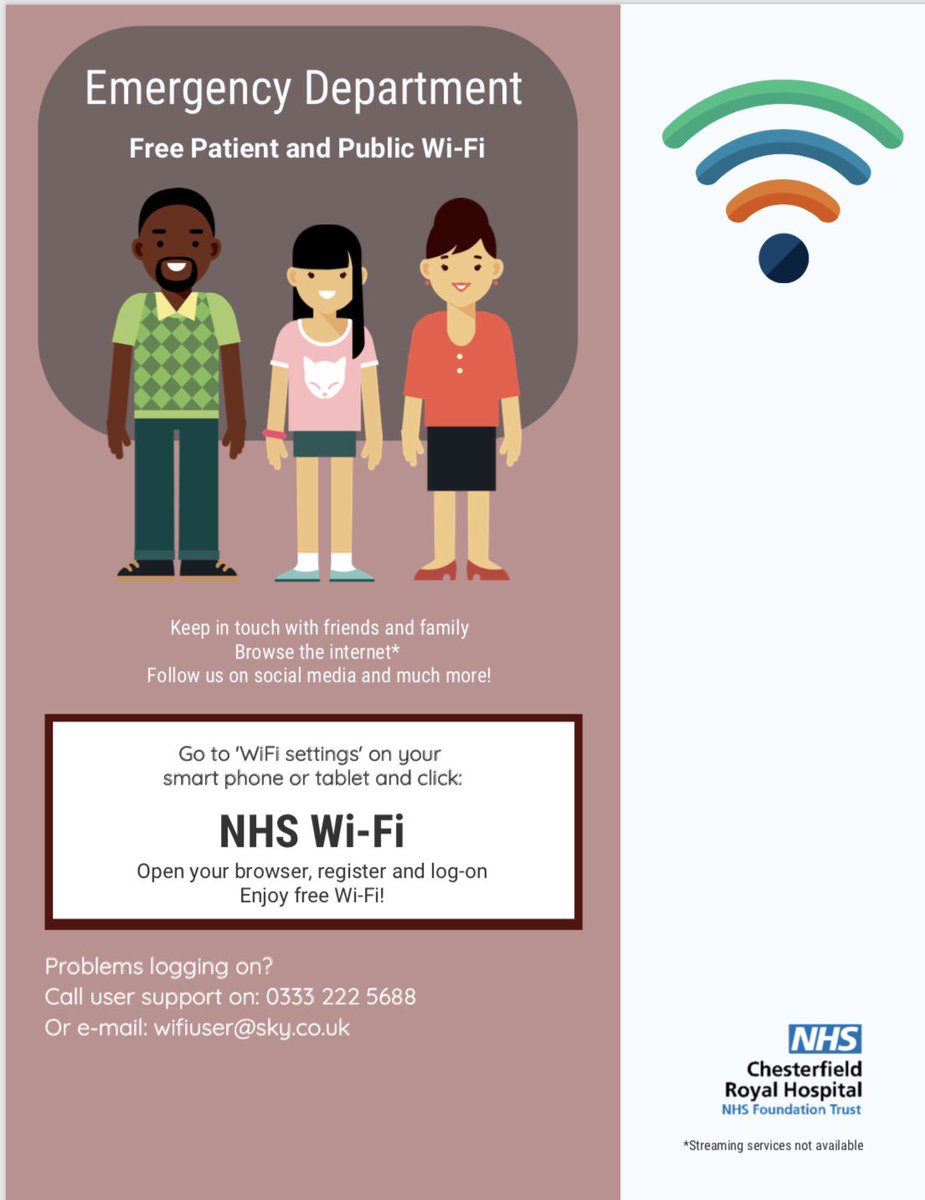 It doesn’t matter where you are in our hospital you’ll find free #NHSWiFi on your smart phone or tablet - so whether you’re here for an appointment or staying on a ward it’s easy to keep in touch with family & friends @ITTeamCRH