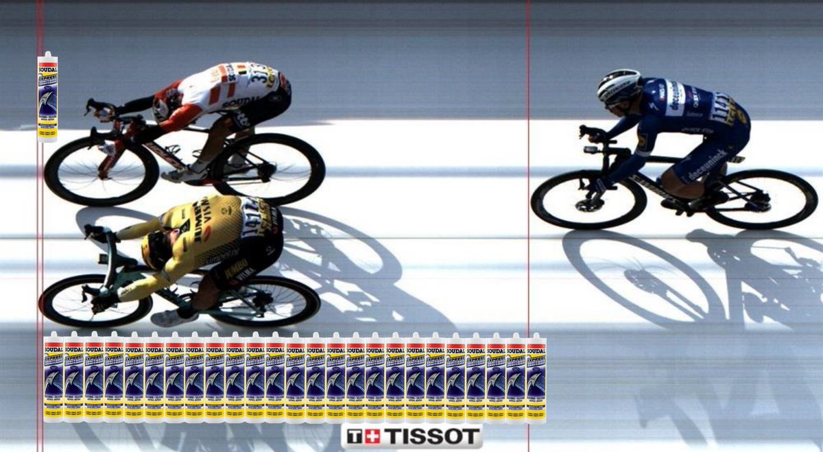 What a windy day <a href="/ParisNice/">Paris-Nice</a> 2day! <a href="/CalebEwan/">Caleb Ewan</a> gets 2nd to <a href="/GroenewegenD/">Dylan Groenewegen</a> by a 1/3 of a @Lotto_Soudal silicone &amp; beats <a href="/FabioJakobsen/">Fabio Jakobsen</a> by more than 24 of them. We have to get Caleb down from a 140mm <a href="/DedaElementi/">DedaElementi</a> stem to a 120mm stem &amp; he would have won! #SponsorBomb !!!!