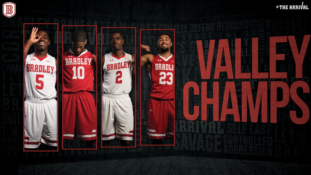 BradleyUMBB's tweet image. For the first time in 31 years, your Bradley Braves are @ValleyHoops Champions! #TheArrival 🅱️🏀🏆