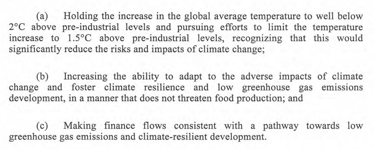By COP21 in Paris, there was a substantial body of research quantifying the impacts of a +2, +3 and beyond warming. This directly informed the expected* goal "to hold global average temperature to well below 2oC". (*see next tweet)
