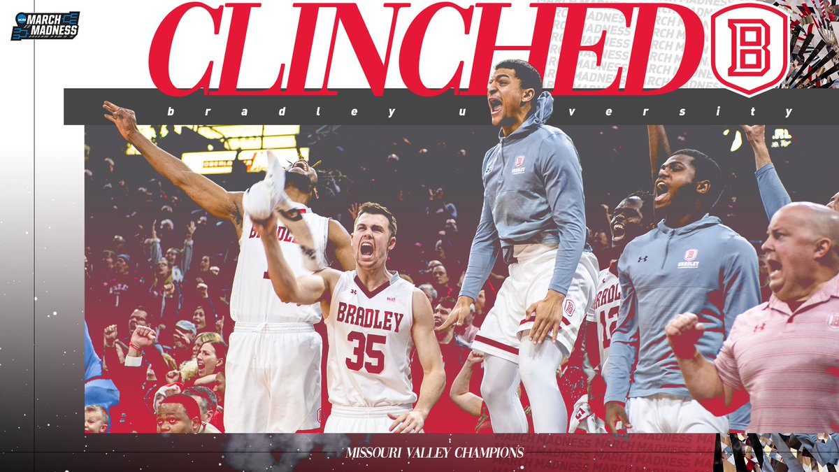 #ArchMadness ➡️ #MarchMadness

Bradley erases the 18-point deficit to defeat UNI 57-54 in the MVC Championship, punching its ticket to the Big Dance! 🎟