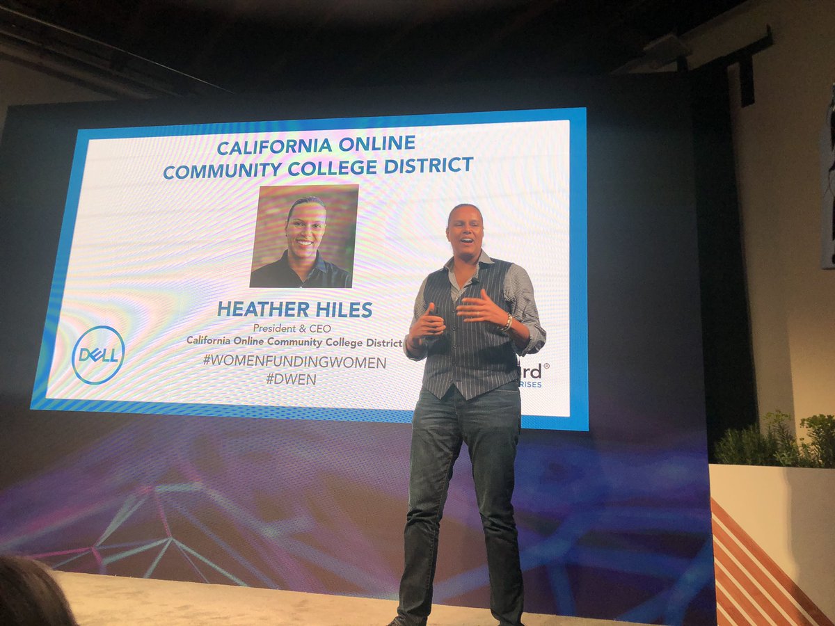 lynnloacker's tweet photo. .@HeatherHiles sharing her story at #WomenFundingWomen about how she is now solving the huge problem of millions of disenfranchised workers through the California Online College Community. #wden @dwtProjectW https://t.co/bBGCcaCtq8