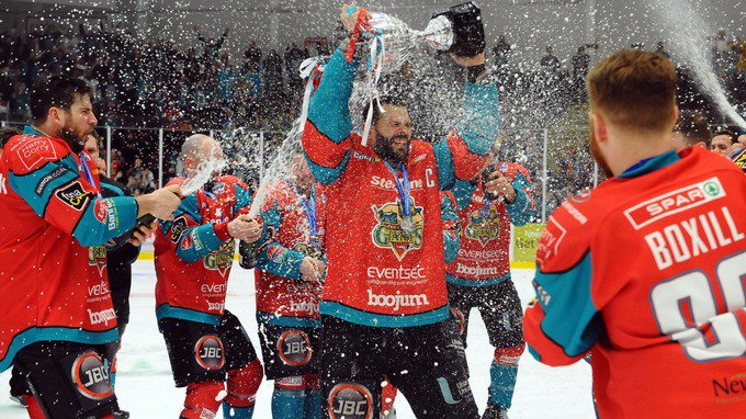 utv's tweet photo. Celebrations for @BelfastGiants as they lift the Challenge Cup again - their win over Guildford Flames in Cardiff makes them the back-to-back champions! ππͺ
#CCFinal19 | #BELvGUI https://t.co/4aO0wPO6Us https://t.co/kUsQyZID9M