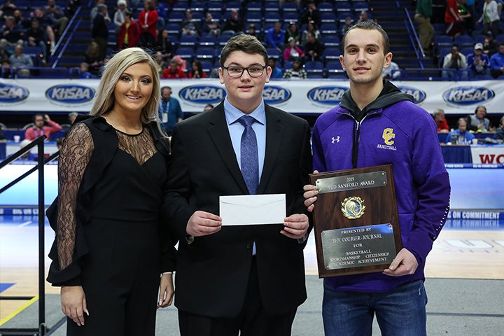 KHSAA's tweet photo. 2019 Whitaker Bank/KHSAA Boys’ Sweet 16®
Ted Sanford Award winner (presented by Ted Cook Tire) - Noah Wirth, Campbell County
https://t.co/XIlSDlAYpr
#khsbkb #MyReasonWhy https://t.co/SJVO8JeLBD