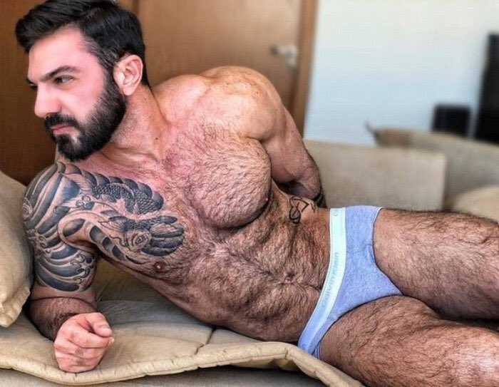 Pregnant toys hairy muscle