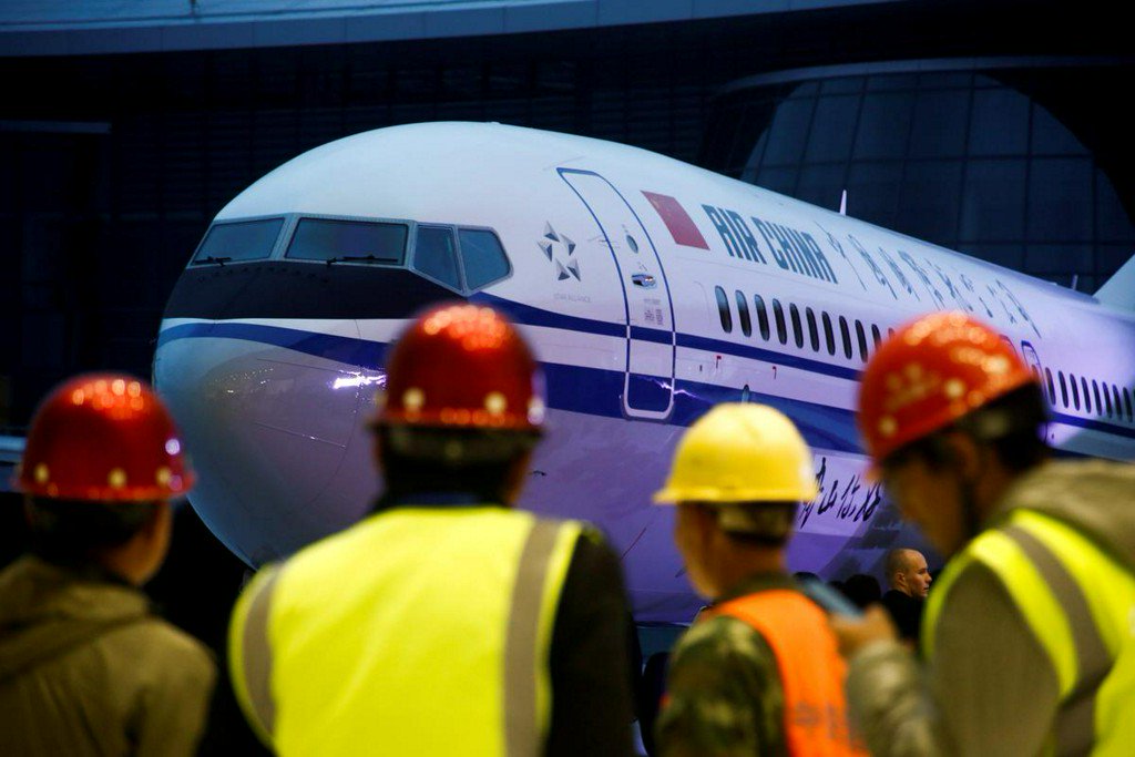 Reuters's tweet photo. China orders its airlines to suspend use of Boeing 737 Max aircraft: media https://t.co/EjCeQF3BJS https://t.co/fAc5jlklEK