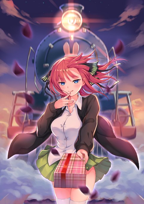 DATさんがTwitterに投稿した中野二乃(五等分の花嫁)のイラスト。