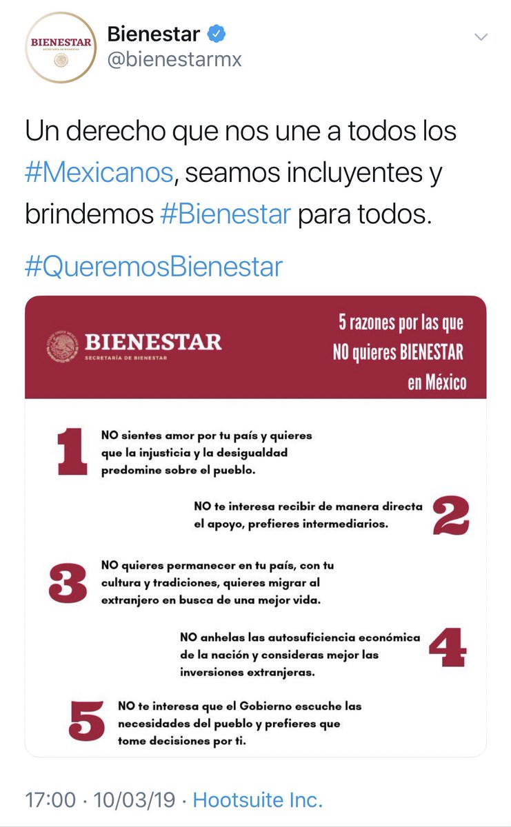 No estaría nada mal que @bienestarmx aclarara qué onda con este tuit 👇🏻