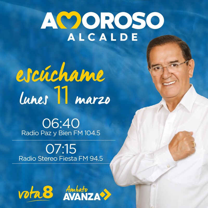 Mañana nos escuchamos muy temprano. #AmorosoAlcalde Nadie detienen nuestro triunfo.