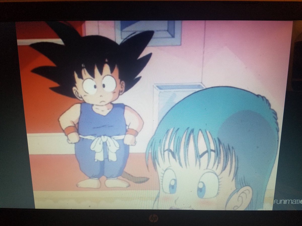 SaiyanaBrief's tweet photo. Ep. 2: After Goku's bath, Bulma decides to take one as well. Goku comes in to over to help her scrub her back, since she doesn't have a tail. Long story short, Goku almost gets the puberty talk, but Bulma decides to skip it &amp; throws Goku out of the bathroom instead. #DBrewatch https://t.co/gCS7M5FR2S