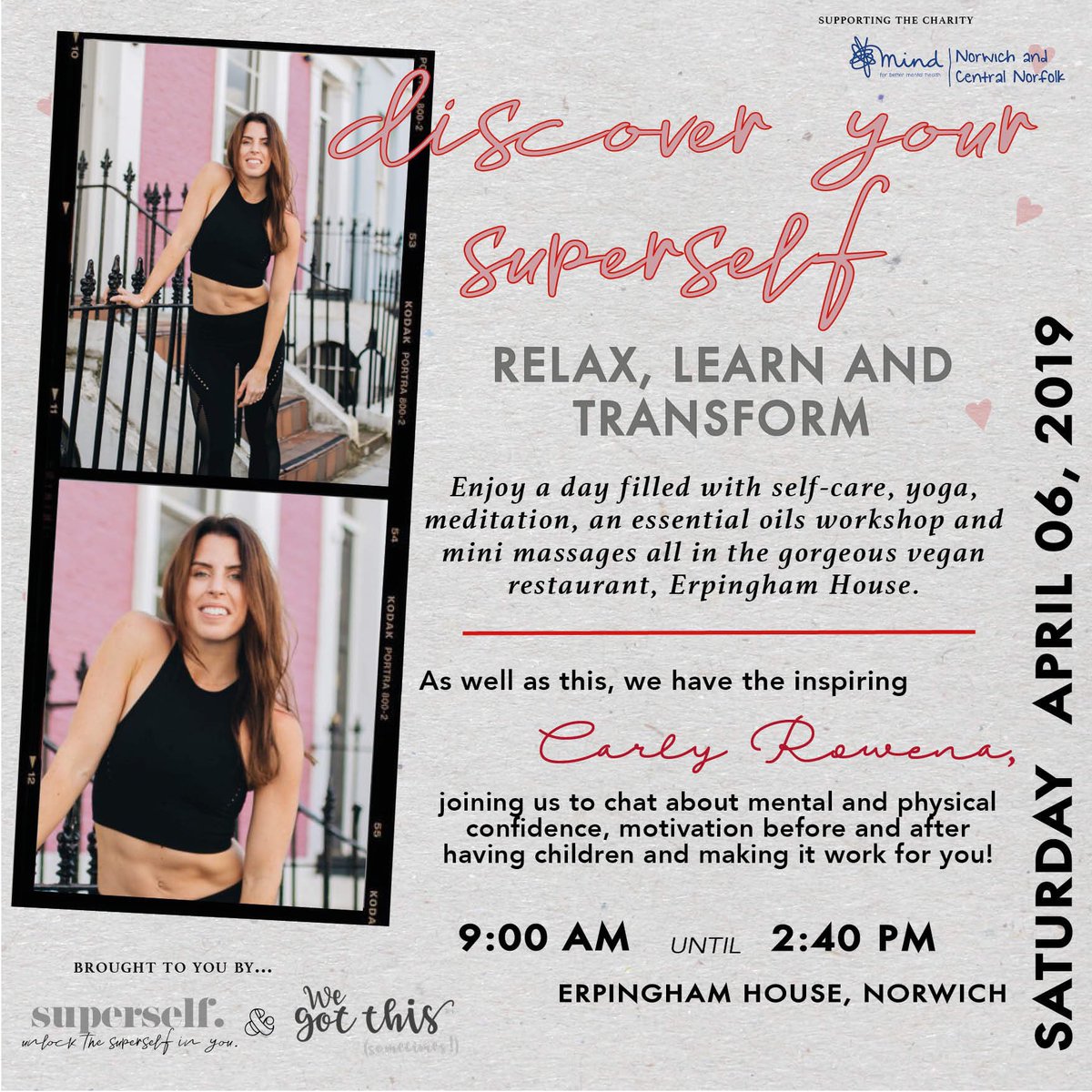 💥New event💥 designed by @NUAfashioncomms student Liza, “Discover your Superself”💥. Featuring @CarlyRowena, @YogaTree @ErpinghamHouse Massage from Jackie Hamilton School, insight from Kristie Becker eventbrite.co.uk/e/discover-the…