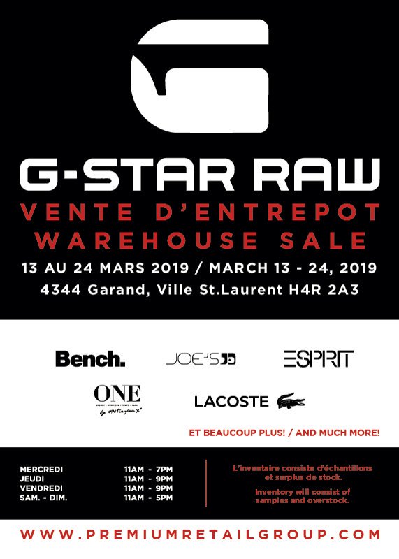 g star warehouse sale 2019