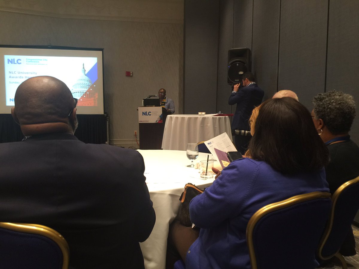 pbcloc's tweet image. The 2019 National League of Cities University Awards are taking place in Delaware Suite B of the Marriott Wardman Park at the Congressional City Conference where NLC President Karen Freeman-Wilson is opening the event where they will give out awards for course completion #nlcccc