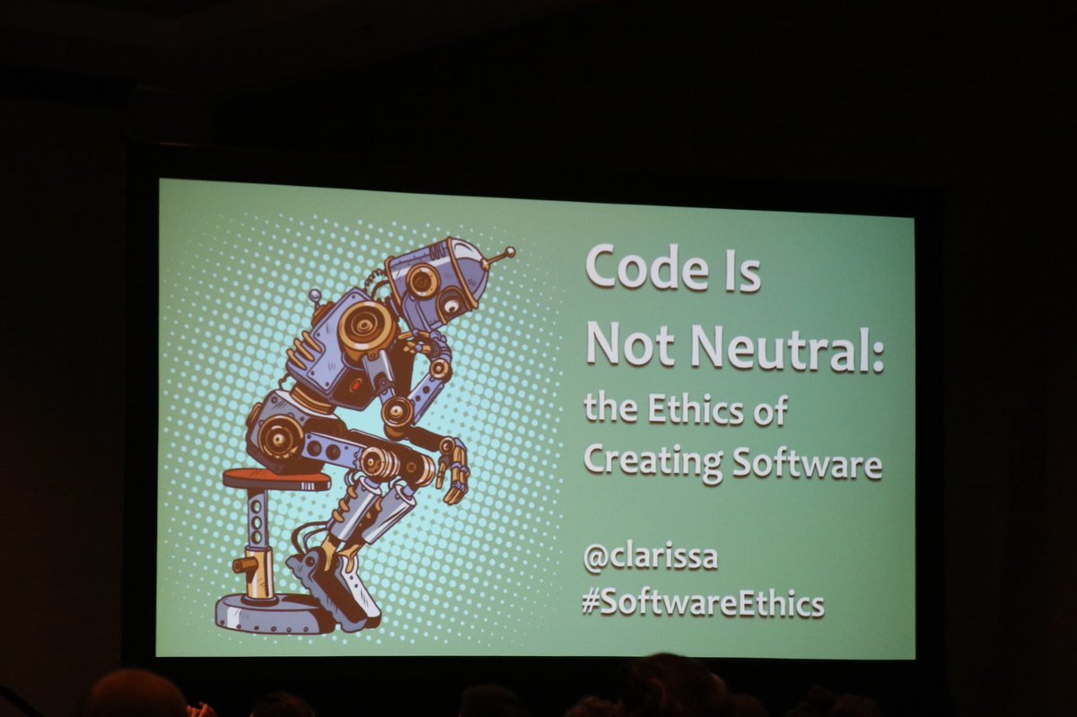 AkronWiT's tweet image. One of our members is at #SXSW. She stopped in to @clarissa’s Code is Not Neutral talk. #SoftwareEthics