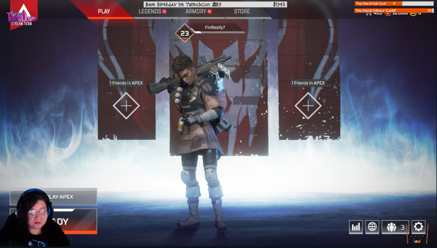 Fin_Really's tweet photo. Getting ready to start my #Sub #campaign by defending my title of #WorstPlayerNA in #ApexLegends
Every #new sub gets a #free mystery #game tonight
https://t.co/232TT6BQEE
.
.
#GGTTD @PlayApex @Twitch #SundayFunday #SundayMotivation #giveaway #momlife https://t.co/PmLQIHuRjy