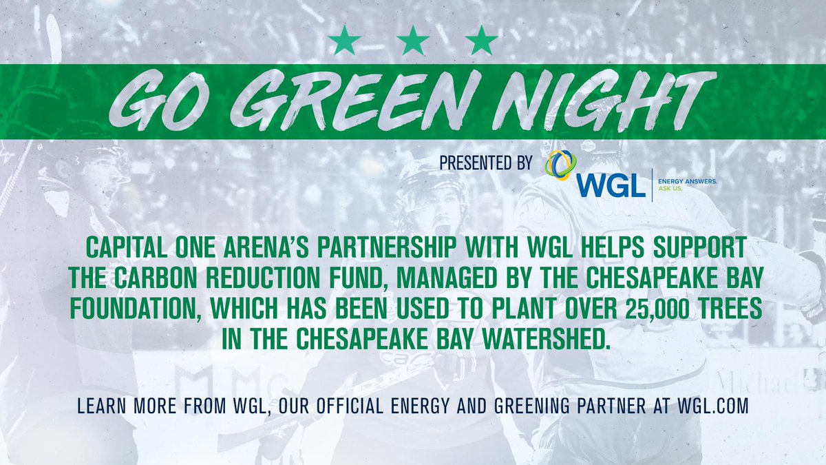 Capitals's tweet photo. First #GoGreenNight Fact of the night, presented by @WGLanswers!
#ALLCAPS | #CapsGoGreen https://t.co/Tb4Cg9XJ3f