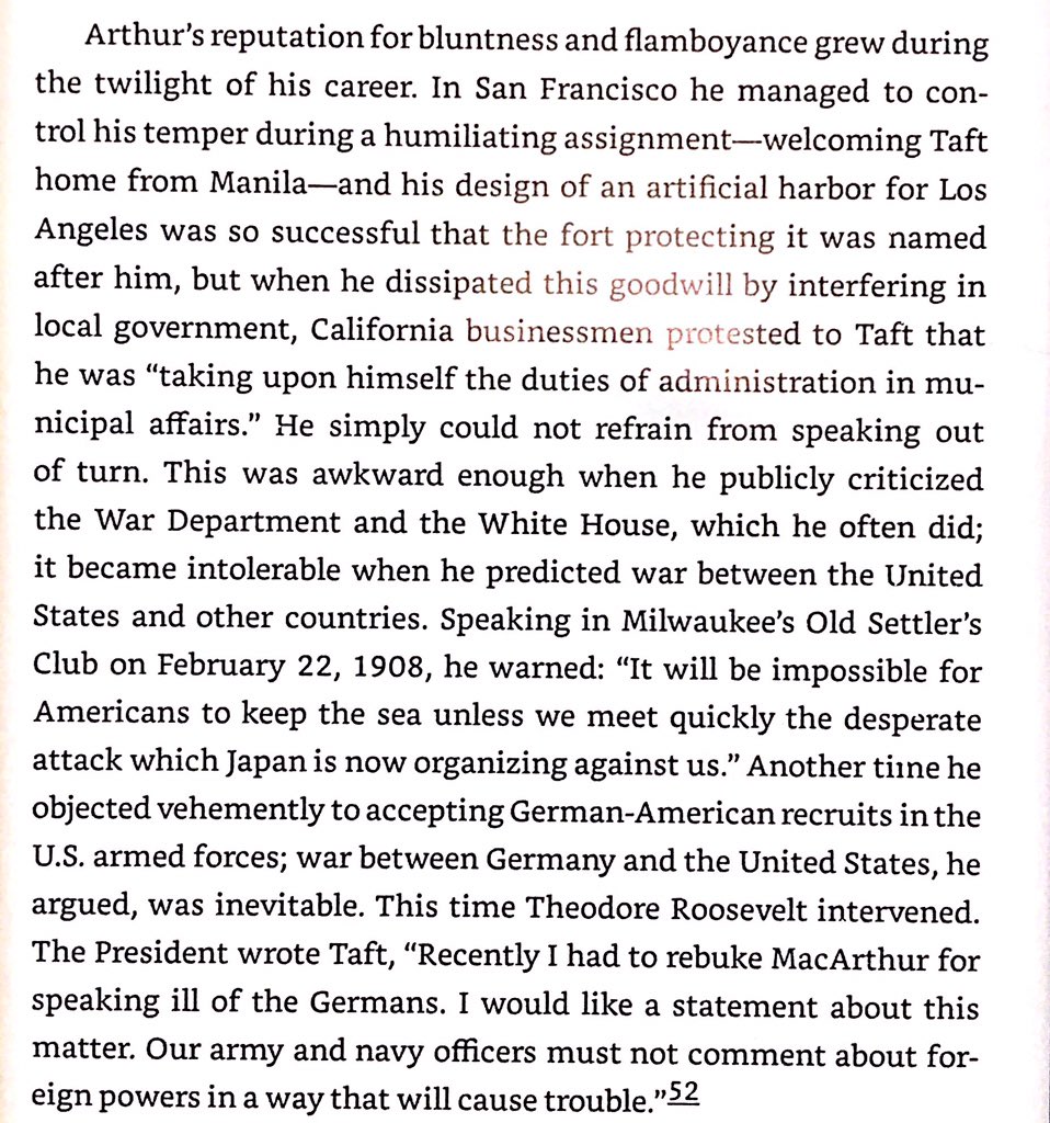 MacArthur’s father’s view of German-American loyalties and a (self fulfilling?) prophecy of war with Japan