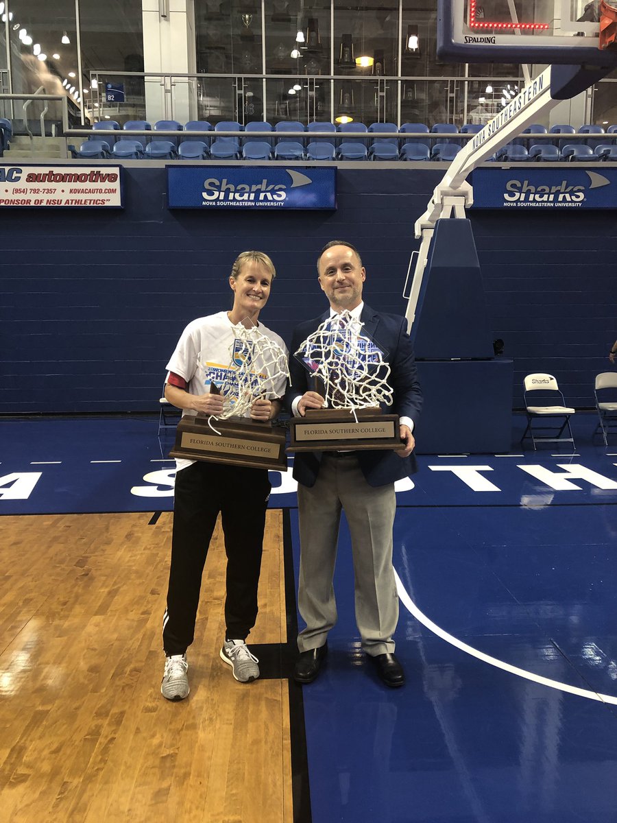 #TICKETSPUNCHED @fsc_wbb and @fsc_mbb are bringing the @d2ssc trophies back to Lakeland!!!! Look at two happy coaches and their hardware! #LetsGoMocs #SWEEP #D2Hoops #SSCtourney #SSCChamps