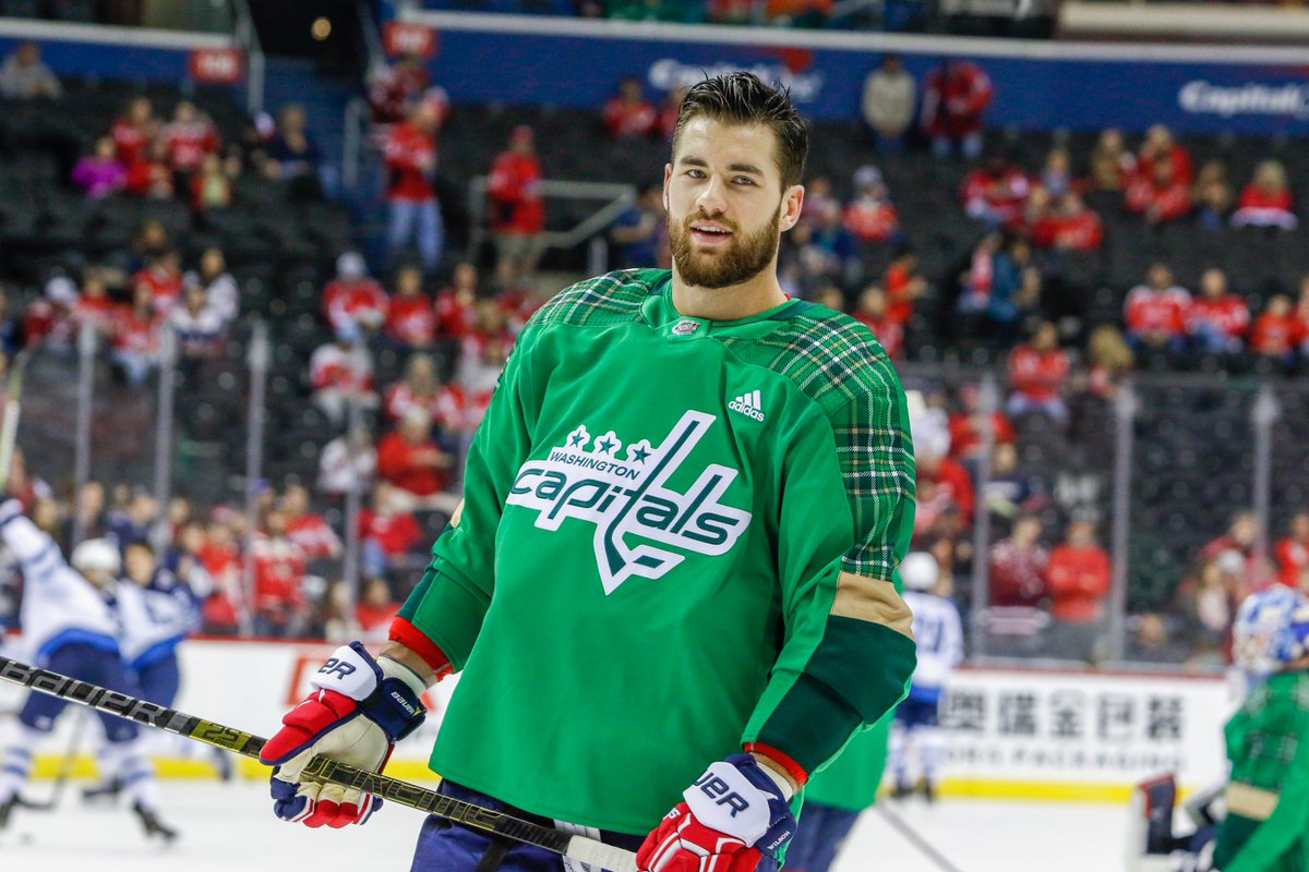 Capitals's tweet photo. Who wants a worn #CapsGoGreen warmup jersey?! 🍀
Bid here: https://t.co/WDGPd3d5zA https://t.co/ehMgG7G5MU