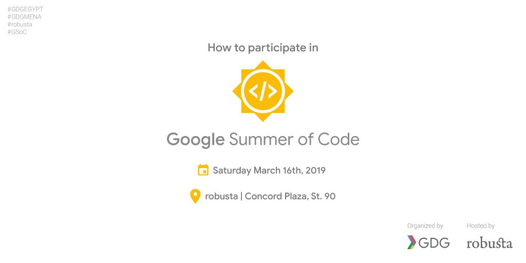 GDGShorouk's tweet photo. Google Summer of Code هو برنامج بين 3 أطراف: جوجل وطلبة الجامعات والمعاهد و عدد من مؤسسات الـ open source 

سجل هنا: https://t.co/7B8P0Ih141 علشان تعرف إزاي تقدم وتكتب proposal وإيه أهم الحاجات اللي تركز عليها

#GSoC #GDG #WTM #GDGMENA #GDGEgypt #EgyptCodes #OpenSource #robusta https://t.co/LV7hFfg7KZ