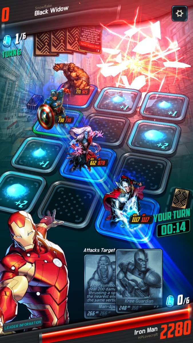 JDIZZY_GAMER's tweet photo. In more exciting #MVLGuildWars action, #HPLovecraft wins another match for the guild #pwnage defeating #Snowflake of #4Loki! A look at 2 favorites of the victor below :) #MarvelBattleLines https://t.co/xh3fLCTvoB