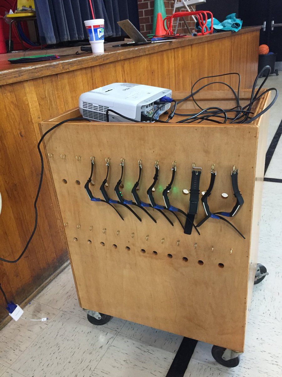 fizzed2000's tweet photo. Our maintenance dept blew this one out of the park. I needed a cart to hang and charge my new #polar HR monitors. #mrbuddyandfriendsrock @CravenCoSchools #bmepe @BMEBears https://t.co/tlJiRacPYR