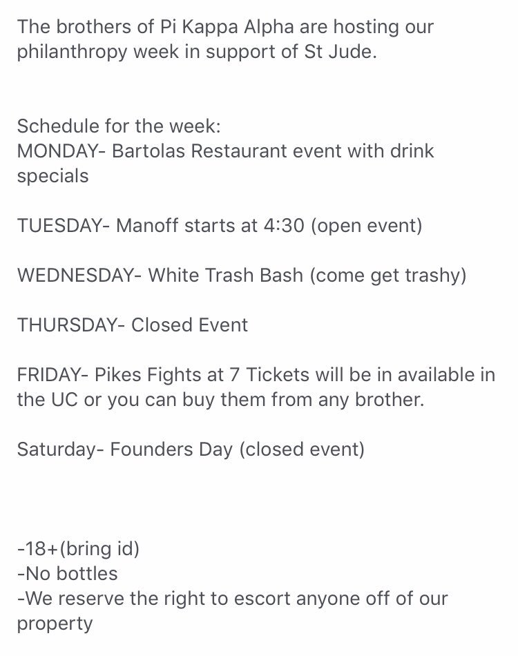 PIKE PEAK WEEK 2019 SCHEDULE
March 11-15