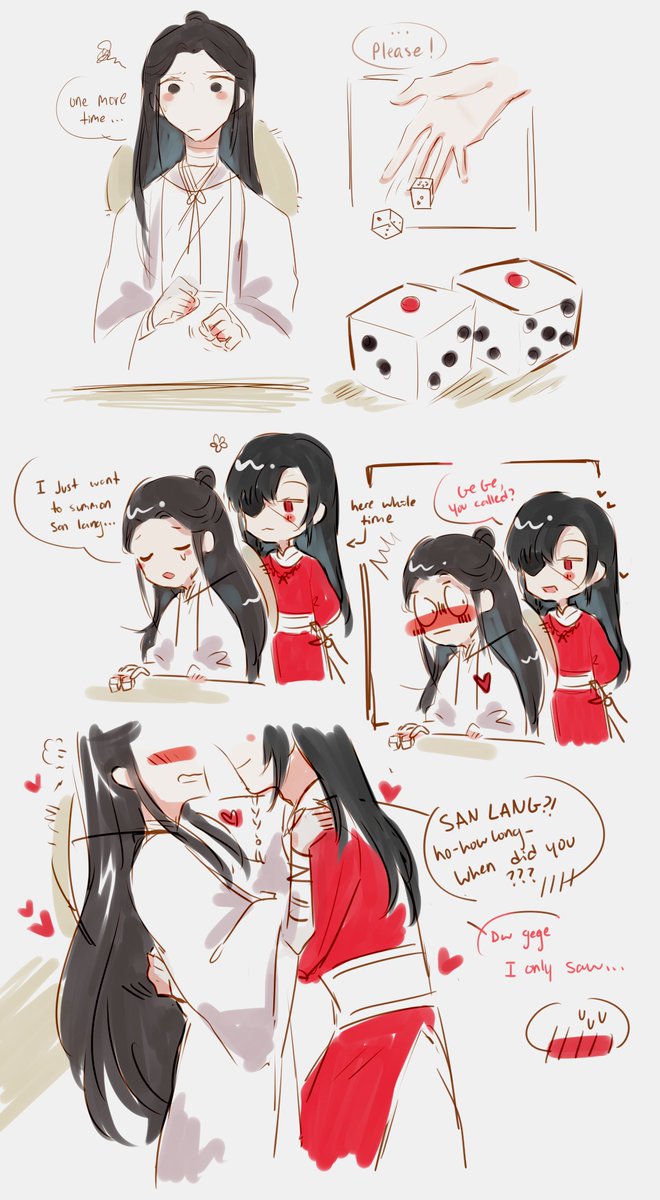 Xie Lian's luck ,,, aim high but get snake eyes and a husband instead www ( Feed me HuaLian content..//shovels it all into my mouth)

#TGCF #hualian #HeavenOfficialsBlessing #TianGuanCiFu