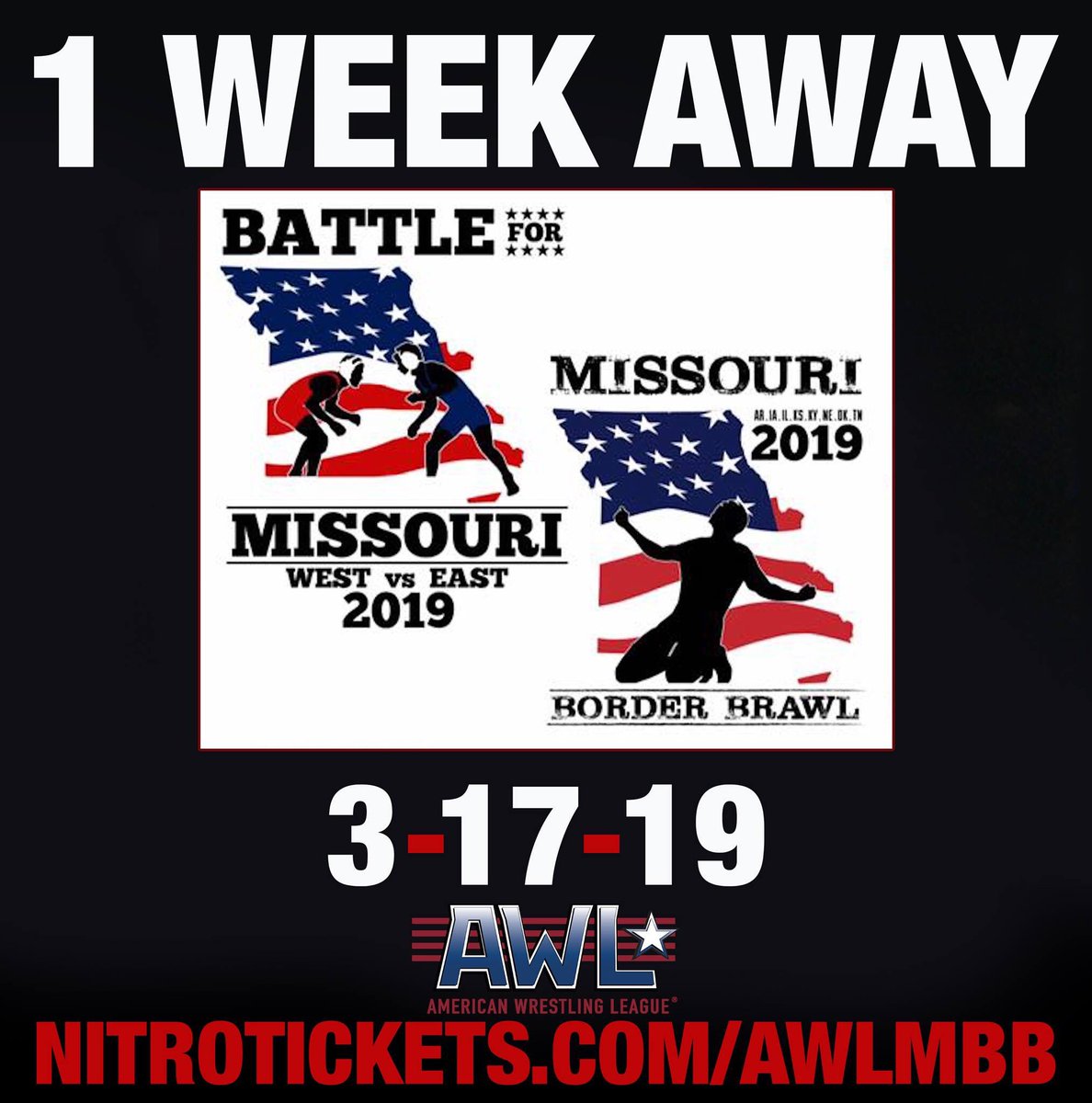 We are one week away until the Missouri Border Brawl comes to Kansas City's historic Union Station watch some of the nation's best go head to head on March 17th. Get your tickets today at nitrotickets.com/awlmbb