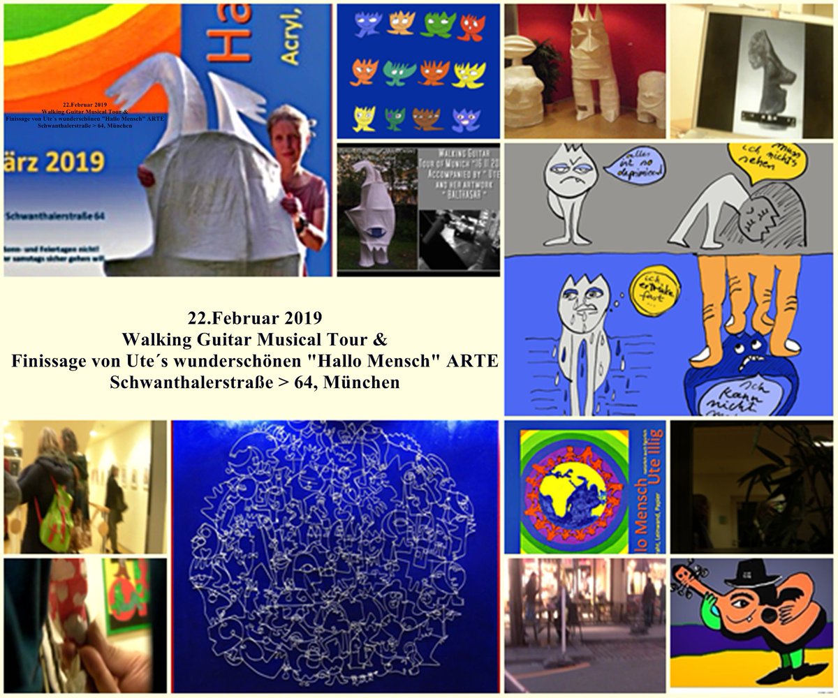 walking_guitar's tweet photo. -
https://t.co/a1ebrryyhK 22 Februar 2019
#WalkingGuitar #Tour & #Finissage von
#UteIllig #HalloMensch #Ausstellung #ARTE
..ja von dem allem ist es #part2 ja am heutigen
#22Febr & vor 4 jahren in #München #Munich
#around & in #verdi ..war´s super obwohl
seitens ver.di..
- https://t.co/ynzqousW93