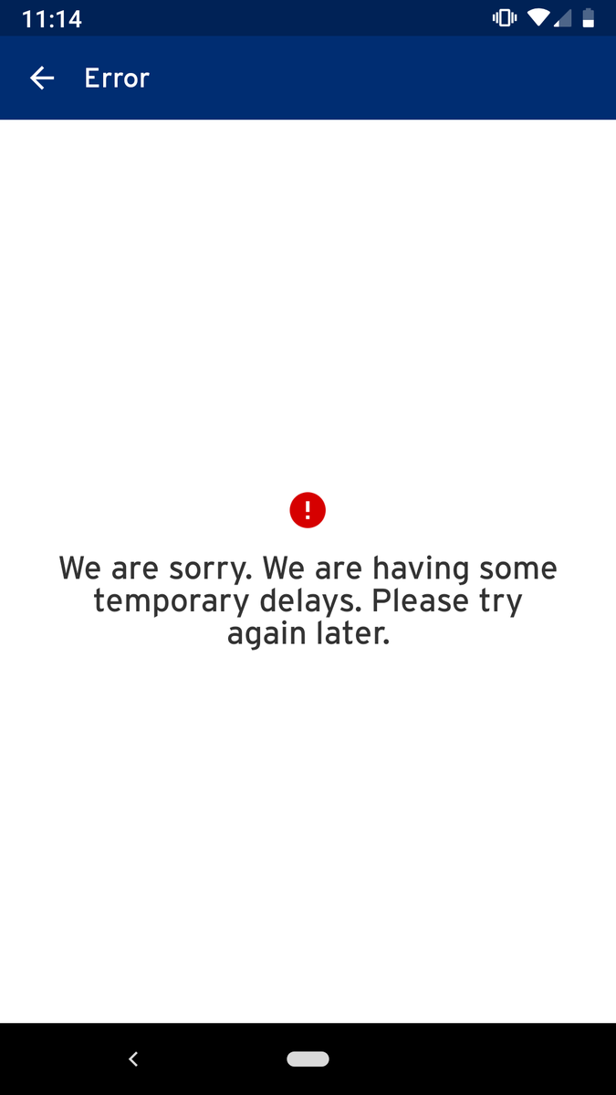 alexwesterman's tweet photo. When your bank and app go down this is not the best customer experience. Some clarity in messaging would be nice...what say you @Citi? #citibank #uxfail #cxfail #retentionfail #ux #cx #ui #appdesign #citiapp https://t.co/v6PDEimru9