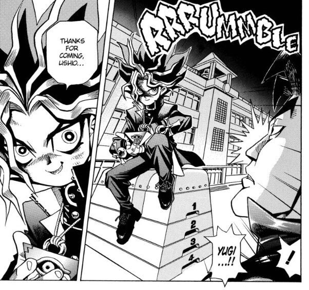 JoJo’s Bizarre Adventure is one of Kazuki Takahashi’s favorite manga, and you can tell in every one these scenes. From Yugi’s poses, to the sound effects and how they’re framed.