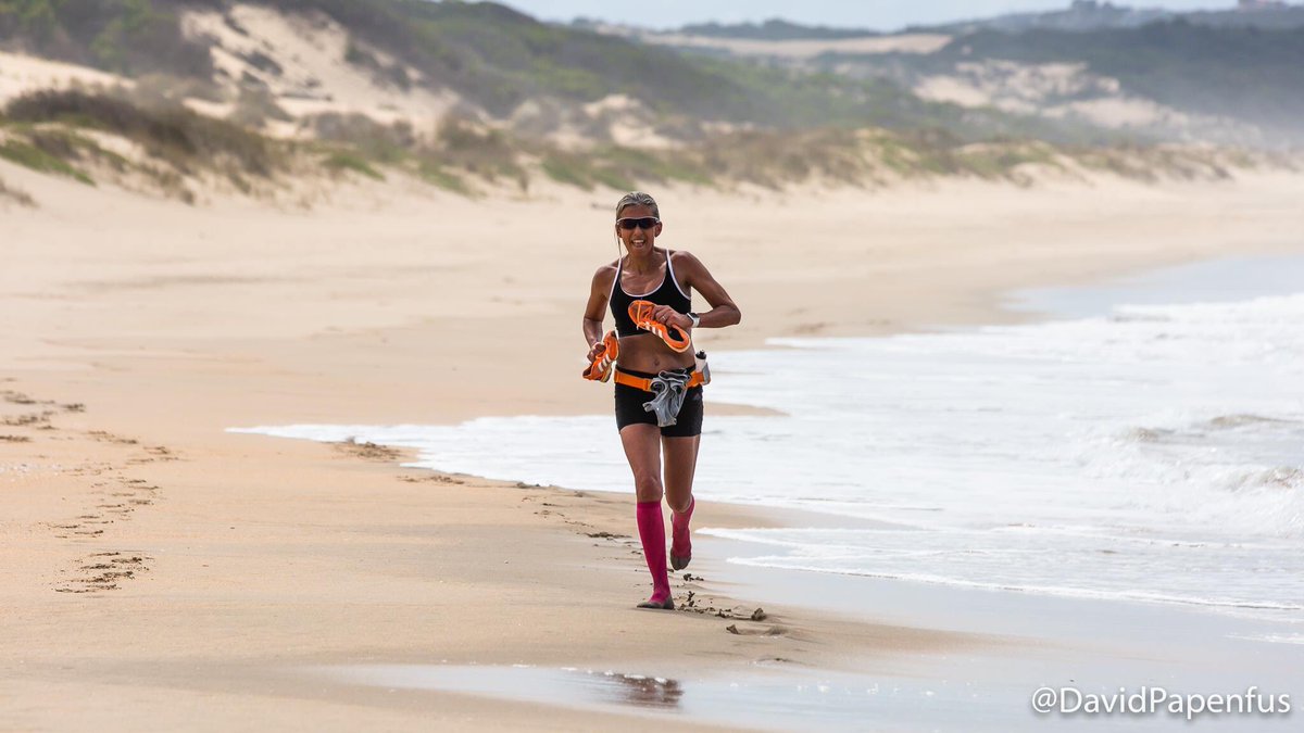 Every once in a while, you just gotta take off those shoes and go run in the #ocean! 📸 <a href="/elanameyer/">Elana Van Zyl Meyer</a> enjoying some trail running at The Oyster Catcher #TrailRun last weekend. ⁣2 days on the #GardenRoute from #MosselBay to Gouritzmond. #MondayMotivaton