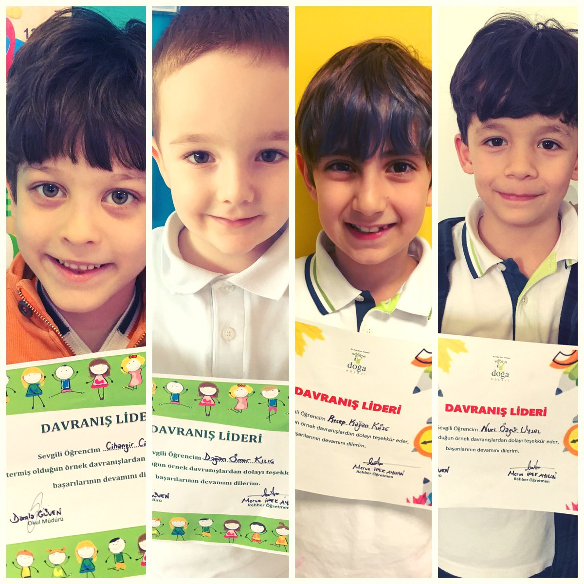 Geçtiğimiz haftanın “Davranış Lideri” olan miniklerim🐣🍀 @doga_eskisehir @DamlaGuvenDG <a href="/EbruDemirkoz/">ebru.demirkoz</a> <a href="/DogaOkullari/">Doğa Koleji</a> @eskisehir_t <a href="/DogaAcademy/">Doğa Academy</a>