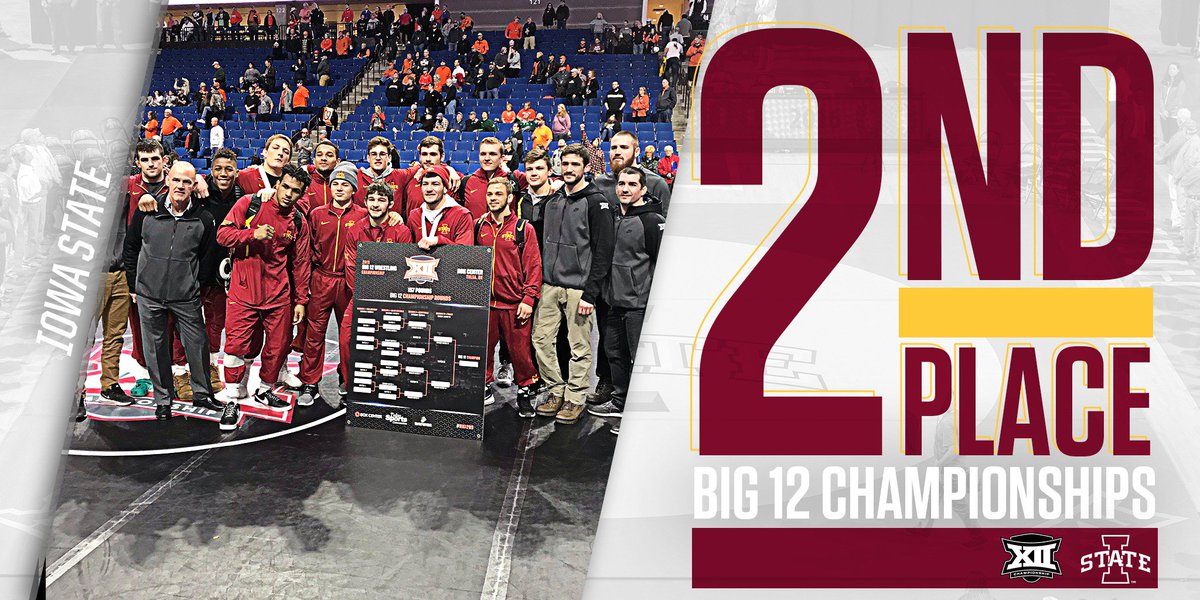 CycloneWR's tweet photo. Iowa State qualifies nine for the NCAA Championships and finishes runner-up champions at the 2019 Big 12 Championship!

#Cyclones #Big12WR https://t.co/SlBh1ITHLP