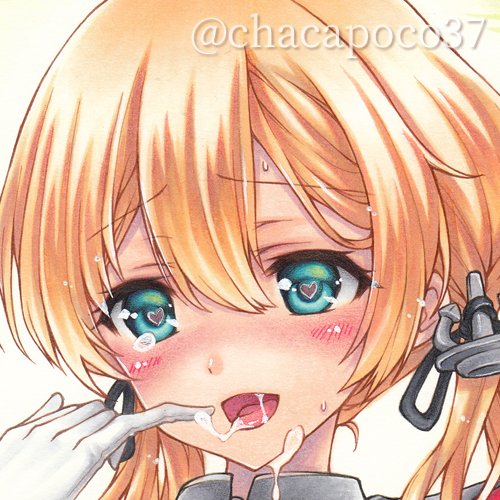 ハート瞳オイゲンちゃん完成(っ*'ω`)♥
全体像はリプ欄～* 