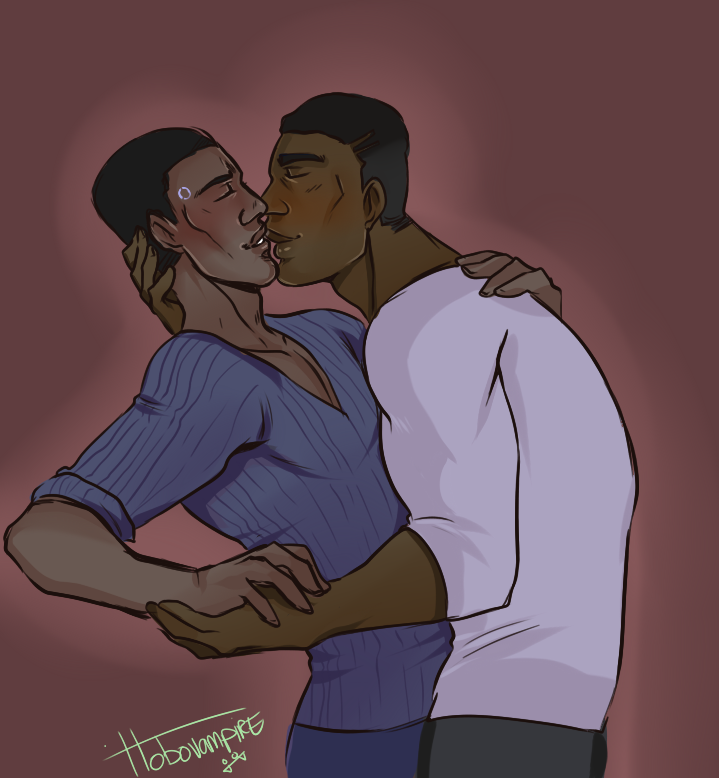 hobovampire's tweet photo. @BlGHANK is droppin one of my FAVE ships out there let's get some more Luther/Josh love <3 <3 #lutherjosh #dbh #hoboart https://t.co/j754gcdWOb