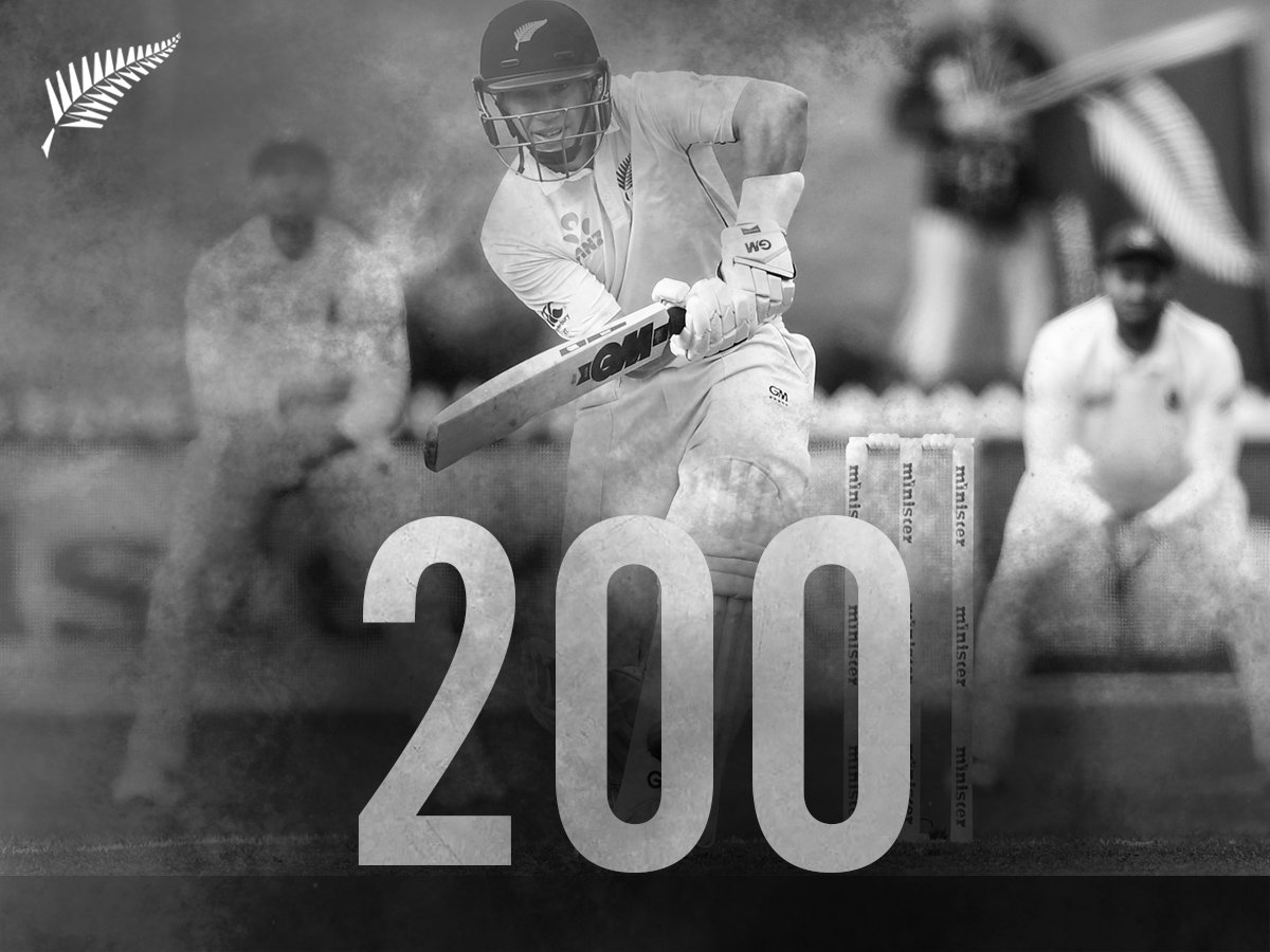 BLACKCAPS's tweet photo. 🔥🔥 Test match double ton number three for Ross 'The Boss' Taylor! WHAT A PLAYER!
NZC LIVE CARD | https://t.co/J5SvUxyffT 
#NZvBAN https://t.co/9MWrzyqOyz