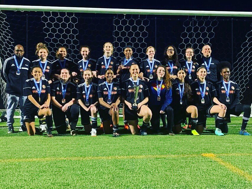 CCFutsal2013's tweet photo. Congratulations to our Coach Ricky’s and their @WaldorfSC 04 girls for winning the @AlexandriaSoc 2019 Kick-off tournament U15 Silver division!! Well done ladies, Enjoy!! 👏🏻👏🏻🙌🏻⚽️💪🏻 #ccfstrong #waldorfsoccerclub #southernmarylandsoccer #girlswithskills #shekicksit https://t.co/ofcqCgIKks
