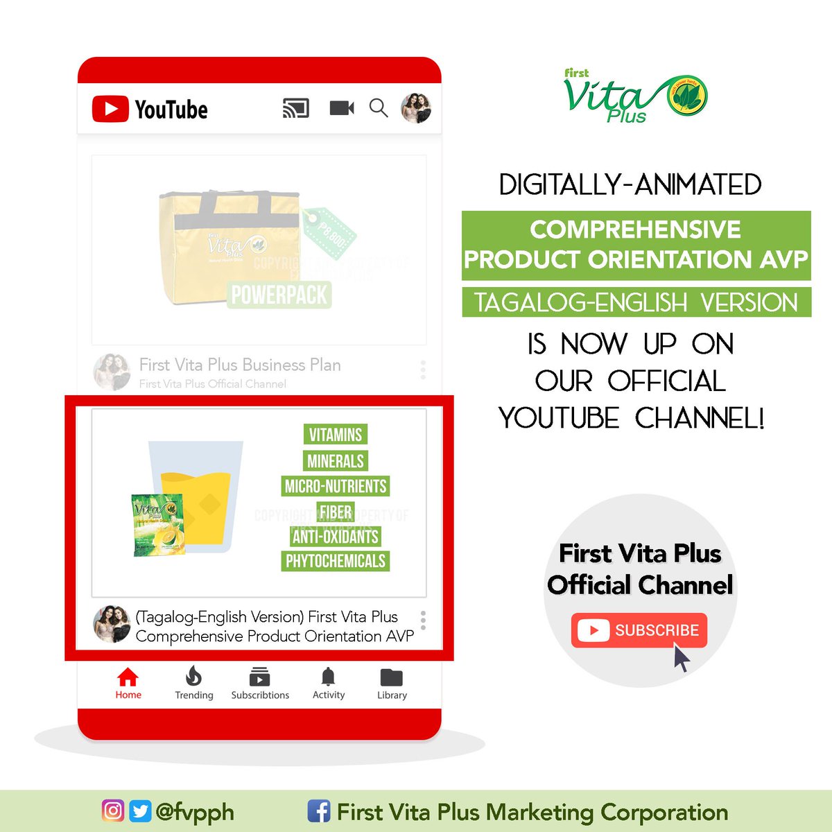 FVPPH's tweet photo. Now streaming!

(Tagalog-English Version) First Vita Plus Product Orientation AVP.

Youtube link: https://t.co/KyEcXrdQOx https://t.co/RhpQS9K8oZ