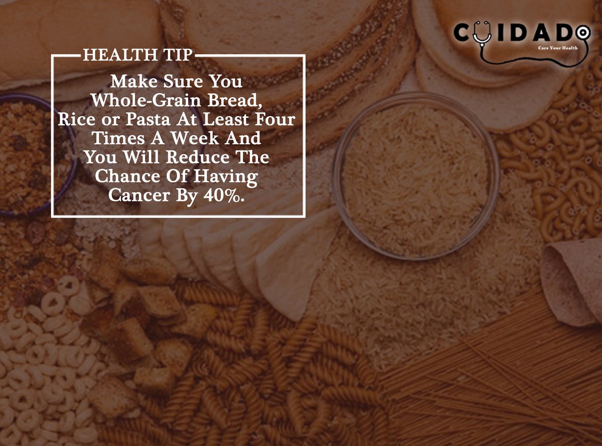 cuidadoin's tweet photo. Benefits of Whole-Grain Bread Rice ....
visit: https://t.co/aZ0UK2cpvK
Reach us @7660009444 
#mondaymotivation #healthtips #cuidado #healthcard #health #healthyheart #wholegrainbread #health #Nutrition https://t.co/zhZZrwCFZC