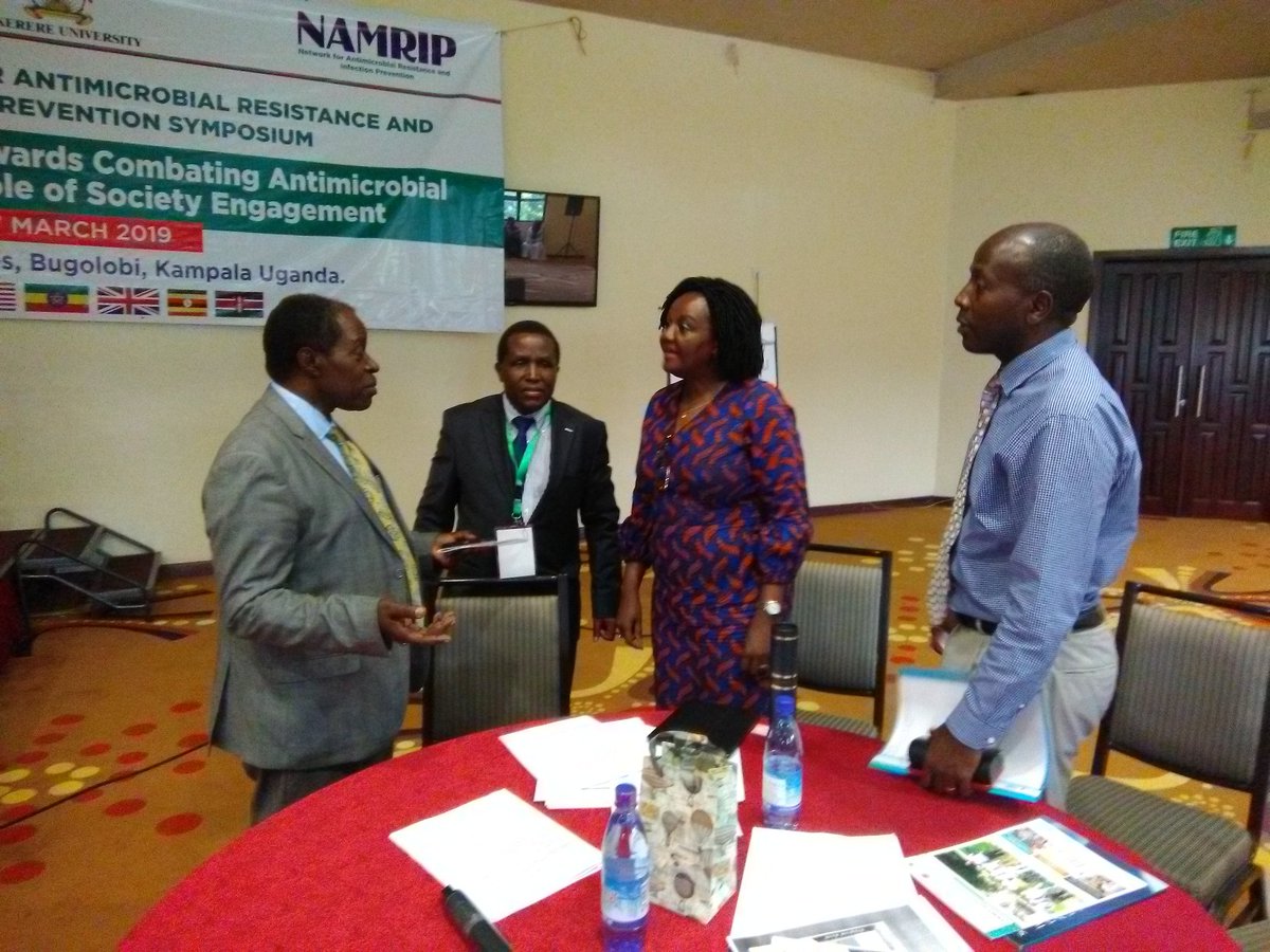 ekahat1's tweet photo. @WilliamBazeyo later engaged with some of the @MakSPH leadership on further supporting work on Antimicrobial Resistance. The team included immediate left; Prof. Mbona, Dean Wanyenze Rhoda, and Prof. Kiwanuka. This was at the end of the #NAMRIP Symposium in Uganda funded by @GCRF https://t.co/zjry5ynQ31