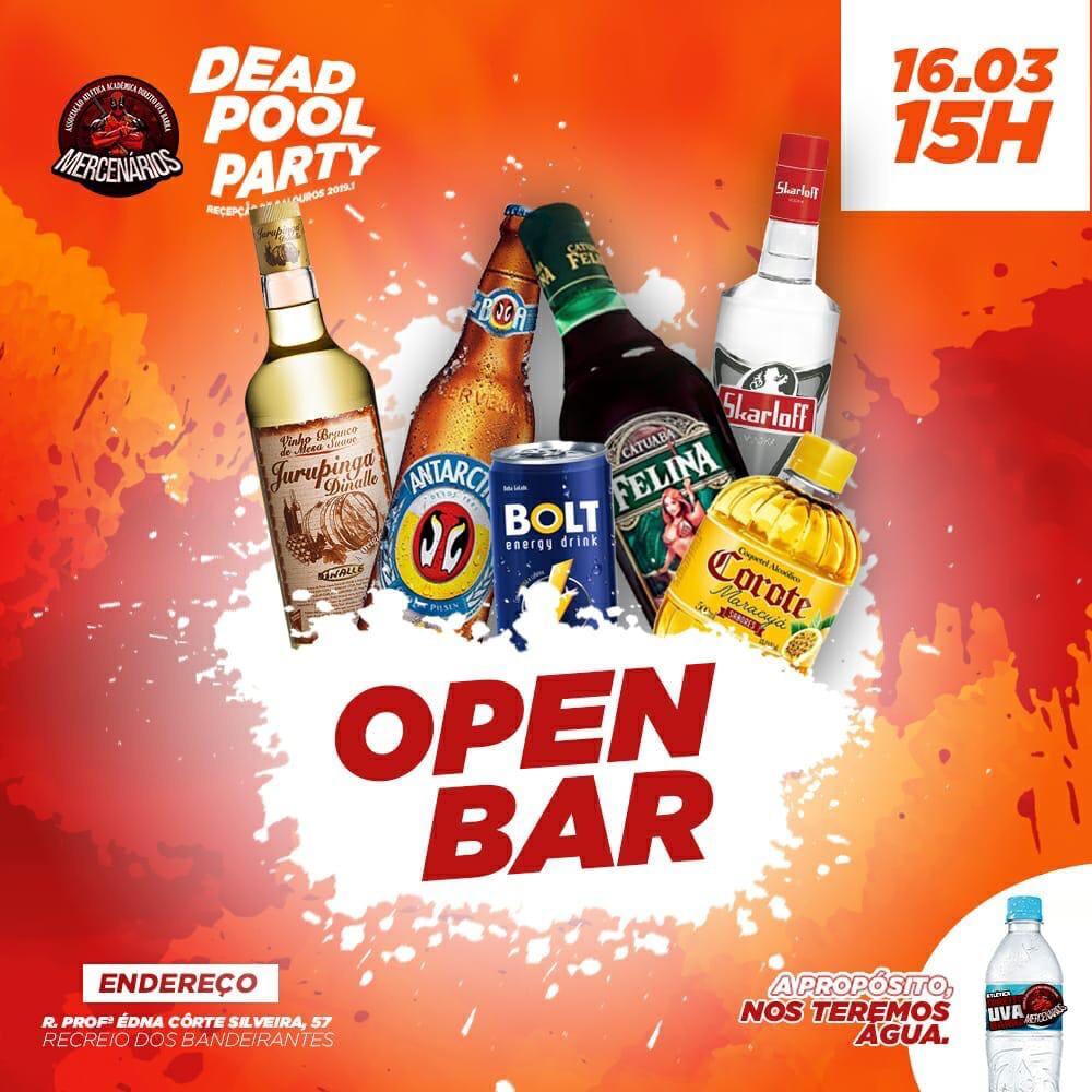 rodrigovpm1's tweet photo. Dia 16 de março sabadão 15h no Recreio vai rolar openbar de vodka, energético, catuaba, Corote, jurupinga, tequila, cerveja e água com edição duelo de bailes +10 atrações apenas 50,00 primeiro lote
#deadpoolparty CHOPADA de Direito  da Veiga de almeida Barra https://t.co/4eedDQN2z5