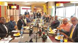 drseetharaman's tweet photo. Doha Bank hosts African ambassadors’ meeting

https://t.co/ka6jBxFtSW

@DohaBankQatar #Qatar #Doha #Africa #Trade #Sustainability https://t.co/GcaGM1HIds